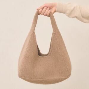 Lauren Manoogian Baby Bindle Bag Putty Cork Camel Highland Wool Alpaca Knit NWT